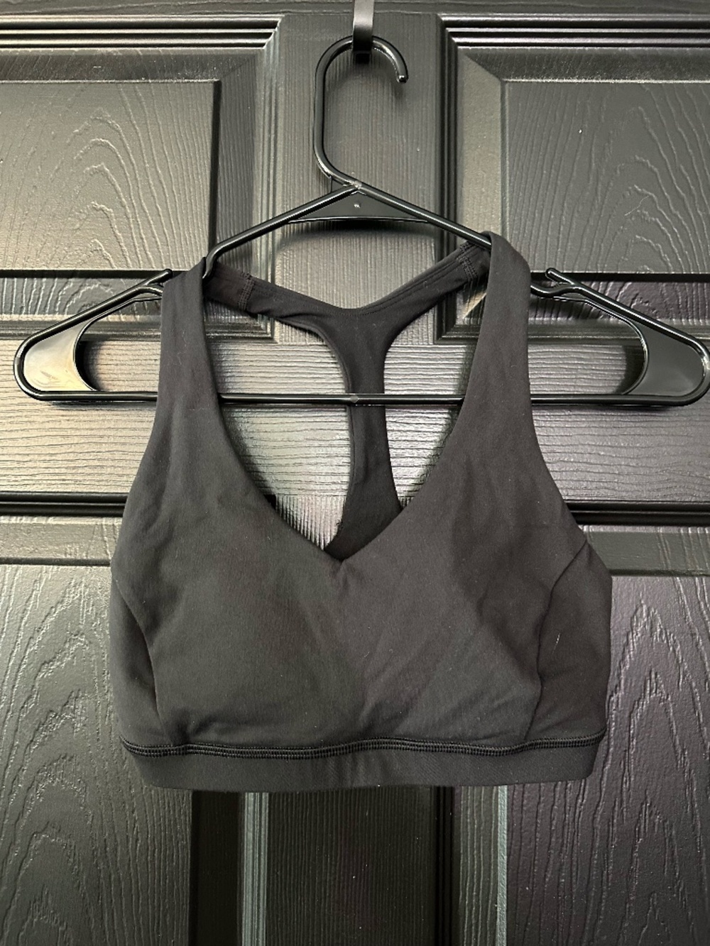 Lululemon Black V-Neck Racerback Sports Bra Size 6